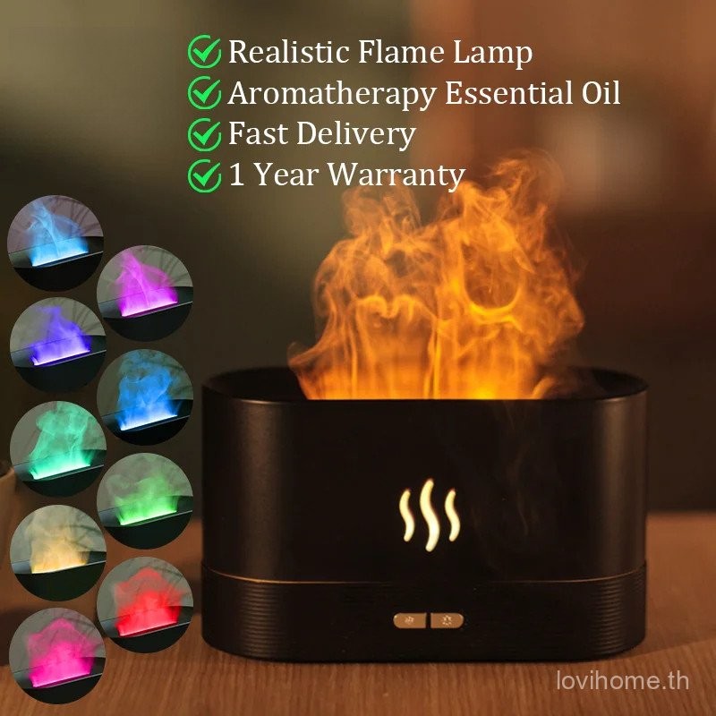 Aroma Diffuser Air Humidifier Ultrasonic Cool Mist Maker fogger LED Essential Oil Flame Lamp difusor