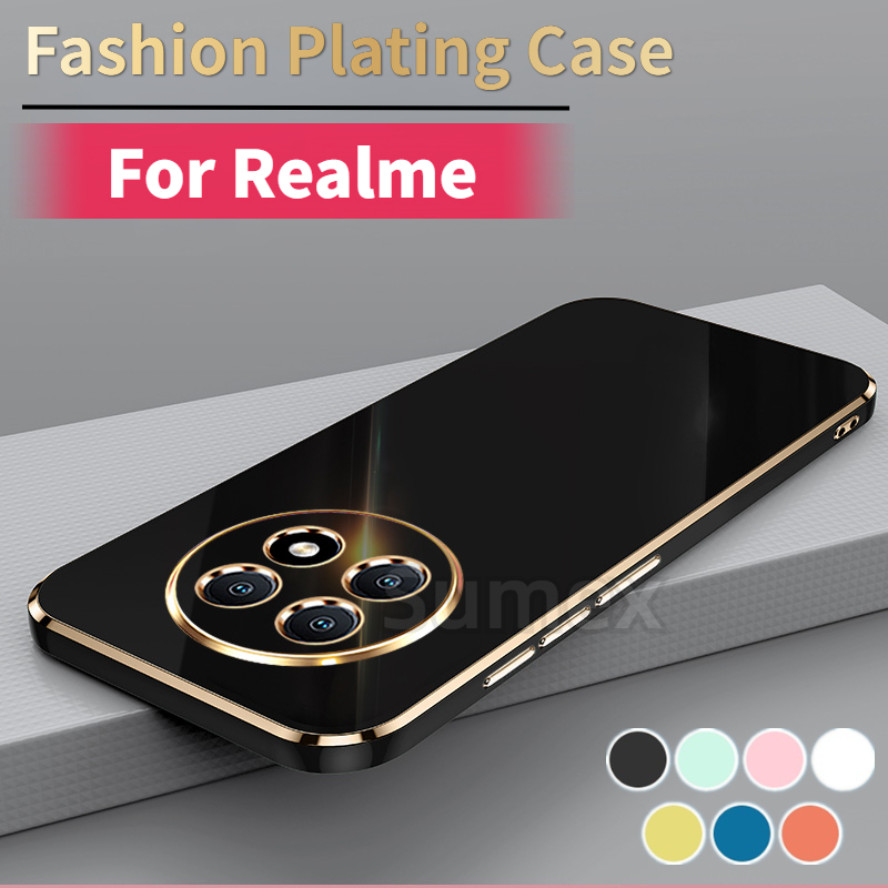 โทรศัพท์กล้องซิลิโคนป้องกันนุ่มสําหรับrealme 13 12 Pro + Plus 12X 5Gแฟชั่นGlossyชุบCandyสีสันปลอกHP Realme13 + 13Pro + RMX3920 Realme12 4Gบางปกหลัง