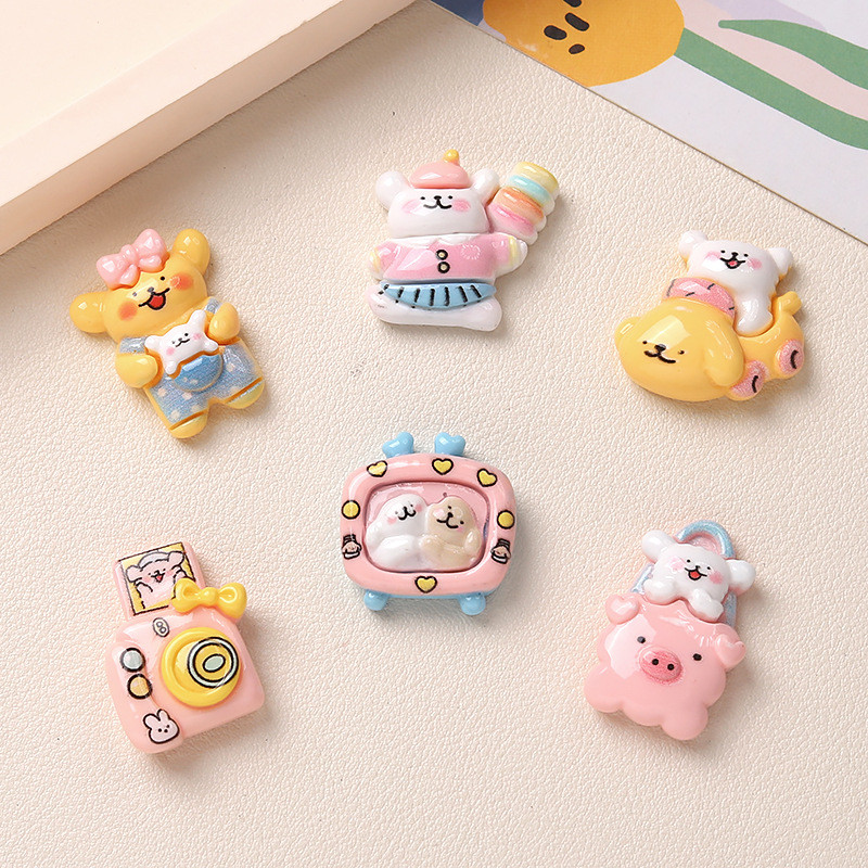 10ชิ้นสัตว์น่ารักทีวีอาหารเรซิ่นเสน่ห์สําหรับ ทําเอง (2-152)