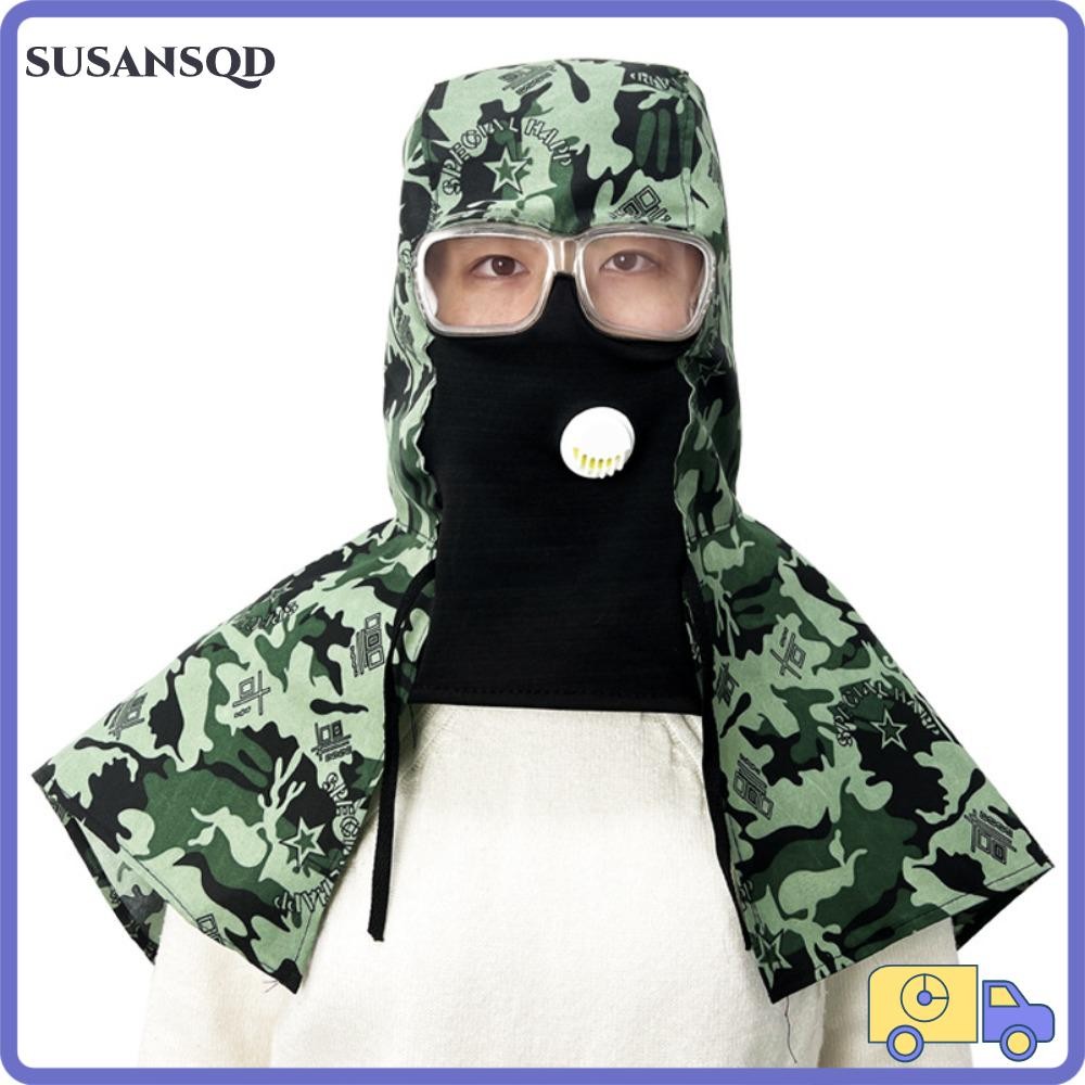 Susansqd หมวกเชื่อมป้องกันเต็มรูปแบบ,สําหรับผู้ชายผู้หญิงฝาครอบคอเชื่อม, เลนส์เชื่อมกันฝุ่นกลางแจ้งล้างทําความสะอาดได้