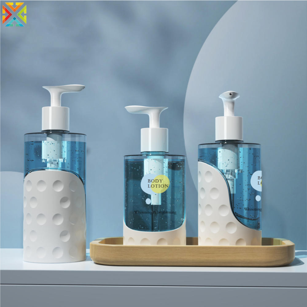 300/400/500ml แบนไหล่ Simple แชมพูเครื่องสําอางและขวดเจลทําความสะอาดมือบรรจุภัณฑ์วัสดุ Push Type Repackaging ขวดโลชั่น (ไม่มีแท็ก)