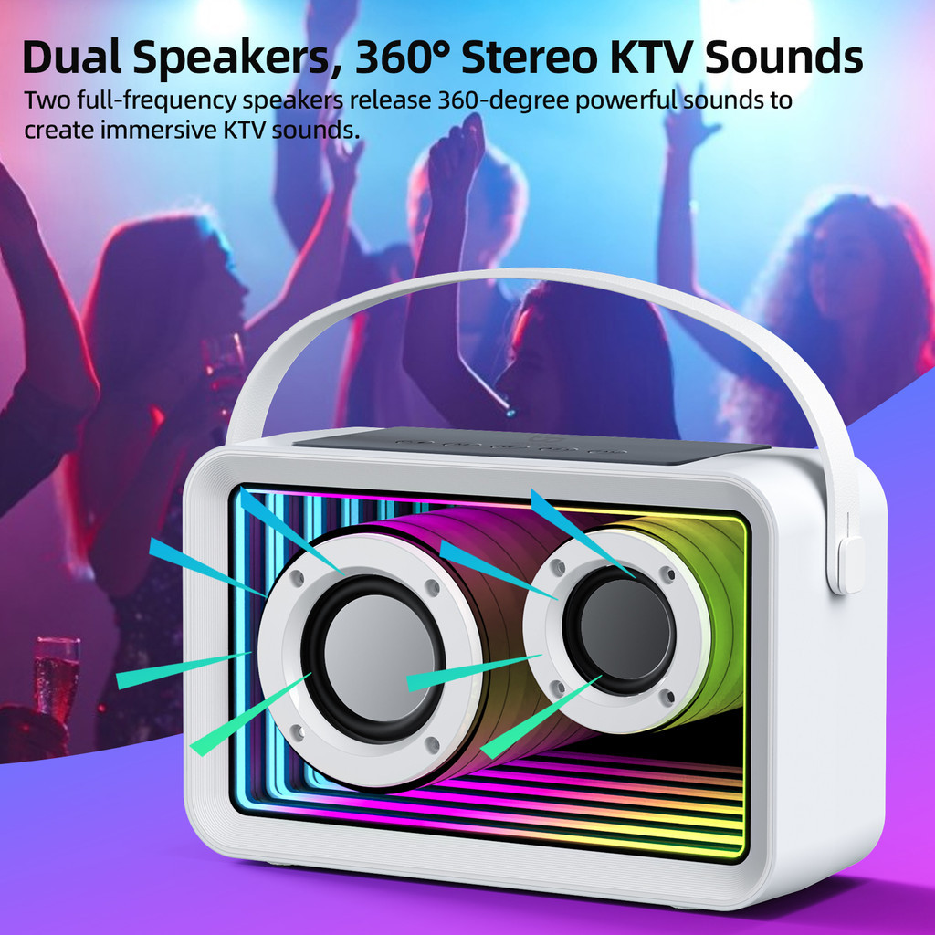 GOOJODOQ Multi functional Mini Karaoke Set with 4 connection modes and 6 voice modes support for TWS pairing