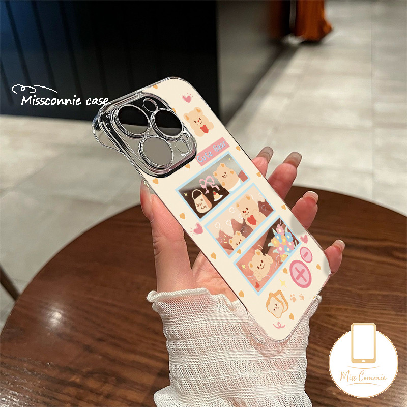 ปริศนาหมีรักดอกไม้ Kapibala สําหรับ IPhone 13 16 11 15 14 12 Pro MAX X XR 7Plus 8 15 7 14 16 Plus XS MAX SE 2020 Luxury Ultrathin Frameless ฝาครอบโปร่งใส