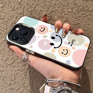 เคสแข็งคุณภาพ รูปแบบรอยยิ้มน่ารัก สำหรับ IPhone 13 12 7Plus 14 15 11 16 Pro Max 8Plus XR XS Max SE เคสไอโฟน11 เคสไอโฟน13