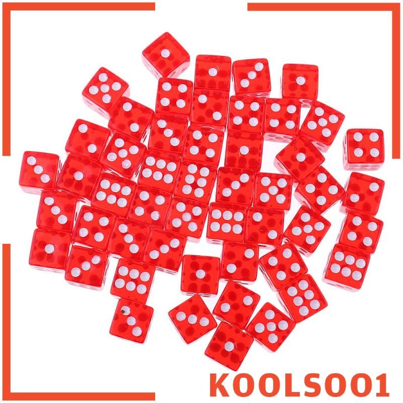 [Koolsoo1] 50 ชิ้นอะคริลิค 6 ลูกเต๋าด้านข้าง D6 สําหรับการเล่นตามบทบาท RPG เกมกระดาน KTV