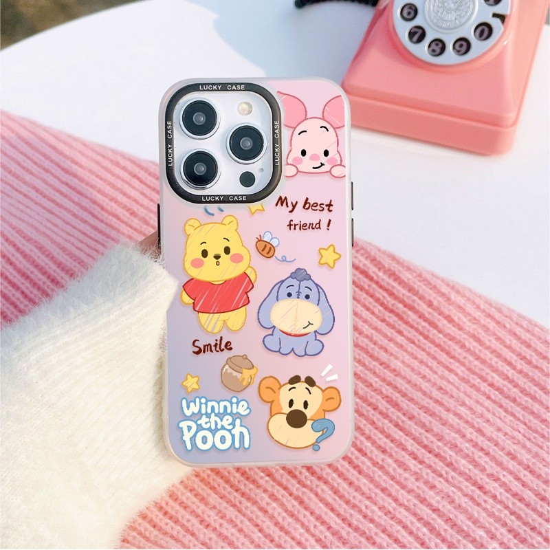 สีน้ำ หมีพูห์ สำหรับ สำหรับ VIVO Y22S Y50 Y95 Y15 Y17 Y12S Y21S V25 PRO V23 5G โปร่งแสง TPU case คู่รัก ของขวัญ