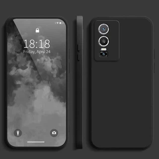 เคส Vivo Y76 5G สีทึบ Vivo Y76 5G เคสซิลิโคนป้องกันการตกสีธรรมดาเรียบง่าย YT
