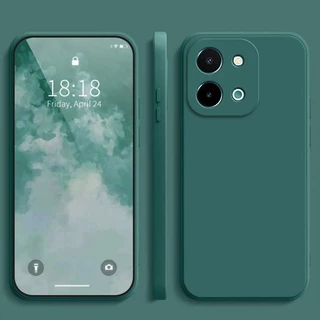 เคส Vivo Y28 4G สีทึบ Vivo Y28 เคสซิลิโคนป้องกันการตกสีธรรมดาเรียบง่าย YT