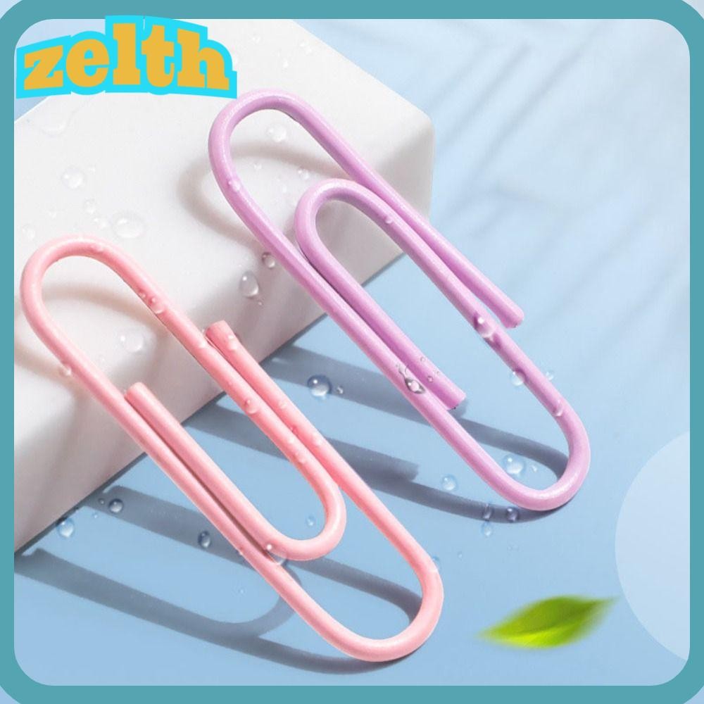 Zelth 160/500PCS คลิปหนีบกระดาษ, บุ๊คมาร์คแฟ้ม Morandi ขนาดใหญ่, อุปกรณ์สํานักงานเครื่องเขียนสแตนเลสสีสันสดใส