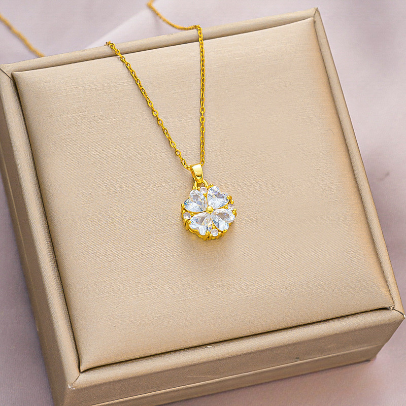 ((ลิงค์การผสมผสาน) ยุโรปสไตล์อเมริกันใหม่ทุกการแข่งขันสร้อยคอเหล็กไทเทเนียมจี้ระดับไฮเอนด์ออกแบบเพทายสร้อยคอโซ่กระดูกไหปลาร้า - รูปที่ 3