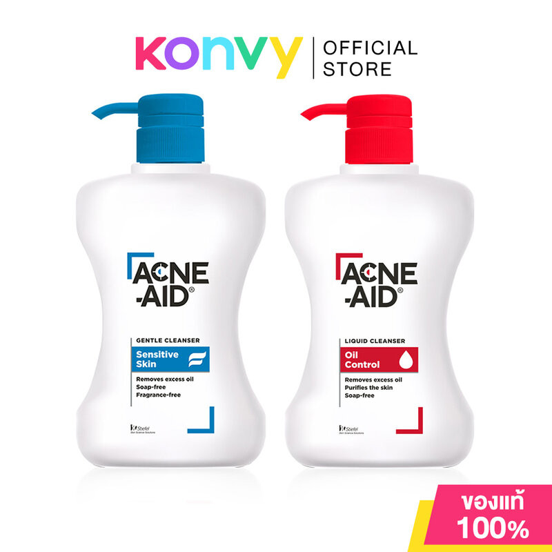 ACNE-AID Cleanser แอคเน่ เอด ผลิตภัณฑ์ทำความสะอาดผิวหน้า 500ml (Liquid/Gentle)