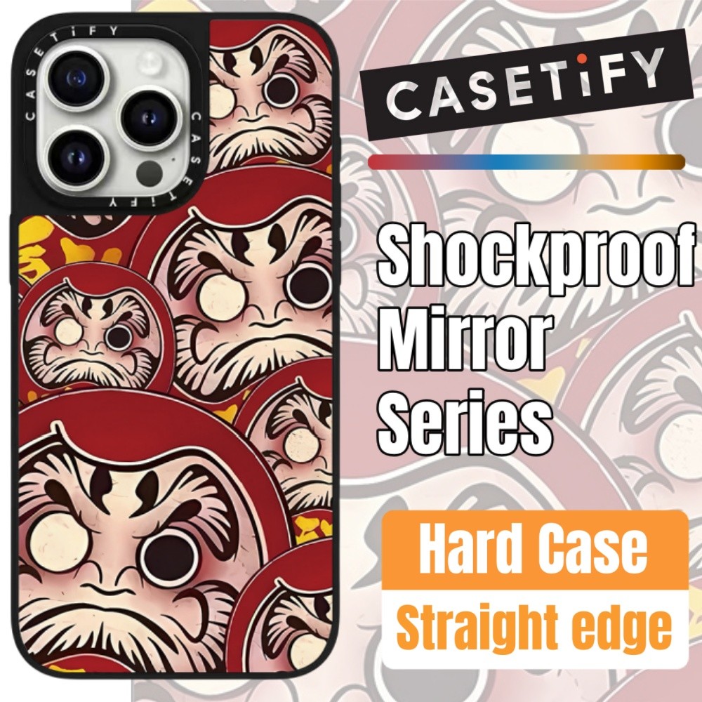 Casetify Lucky Damo Mirror เคสโทรศัพท์สําหรับ iPhone 16promax 16pro 15promax Drop-proof 14promax 14plus การ์ตูน 13promax ผู้หญิงผู้ชายเคสแข็ง 12promax 11 ใหม่สีแดงสีดํา