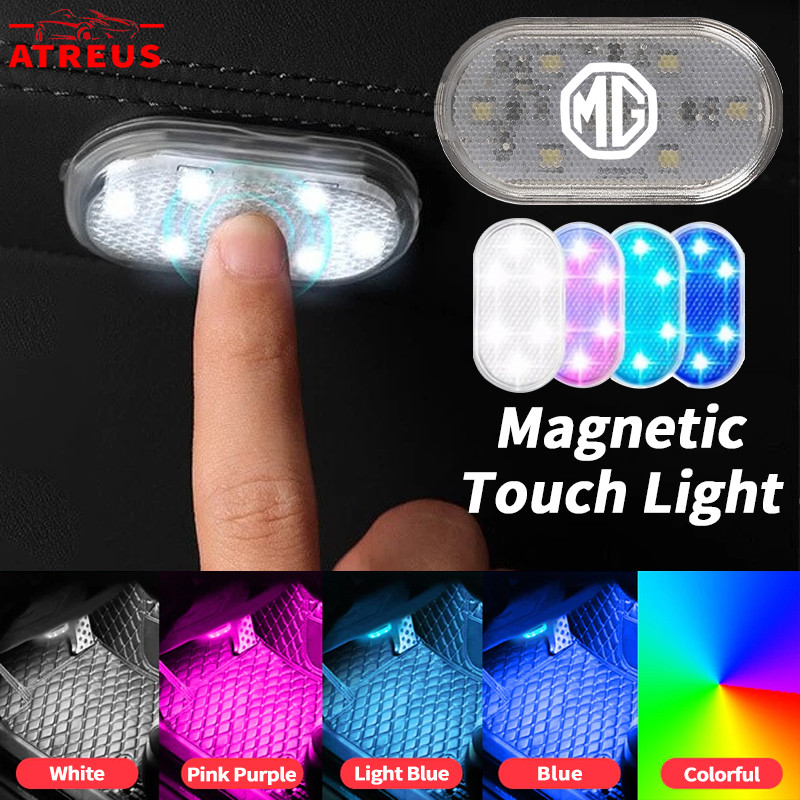 MG โคมไฟ LED ภายในรถยนต์ สวิตช์สัมผัส ไร้สาย ชาร์จ USB สําหรับอ่านหนังสือกลางคืน ใช้กับ MG HS ZS EP MG5 MG3 MG4 EV 4 6 GM Mulan VS HEV Extender