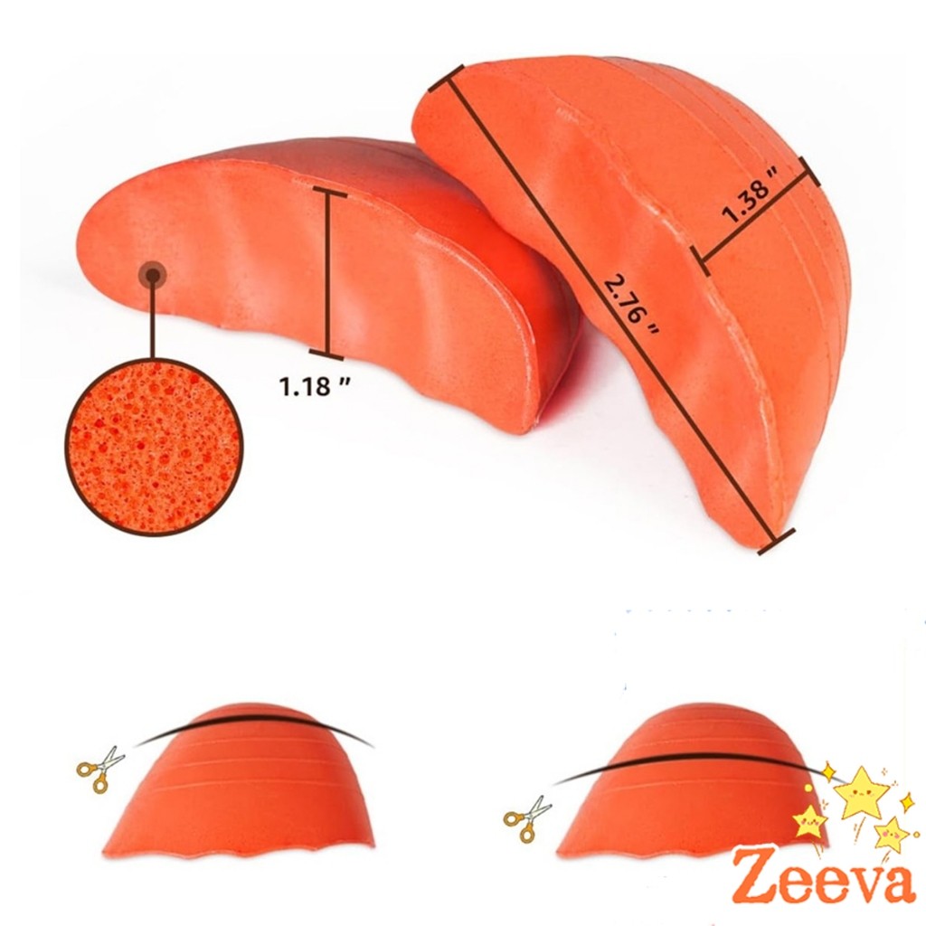 Zeeva【มีสินค้าในสต๊อก】 ฟองน้ำเสริมปลายเท้า แก้รองเท้าหลวม กันกัด (1แพ็ค มี 2ชิ้น) PUไม่ยุบ Women insoles