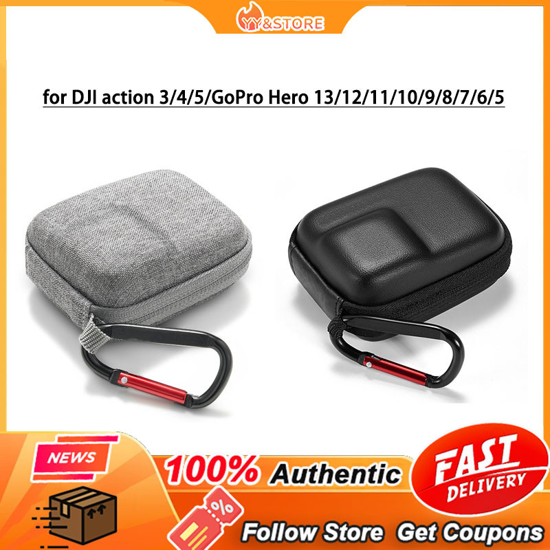 NEWStorage Bag Case สําหรับ DJI action 3/4/5/GoPro Hero 13 /12/11/10/9/8 แบบพกพามินิกล่องกีฬากล้องกันน้ําสําหรับ GoPro อุปกรณ์เสริม