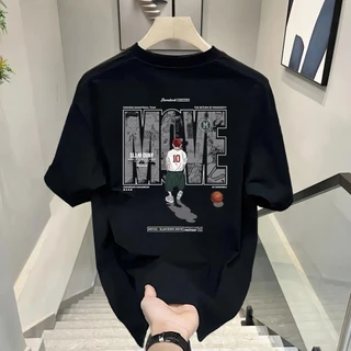 Basi💥 เสื้อยืด oversize unisex สกรีนหน้าหลัง ลาย "MOVE" ดังค์ดังค์ ผ้าคอตตอน100% ใส่สบาย แนวสตรีท ฮิปฮอป