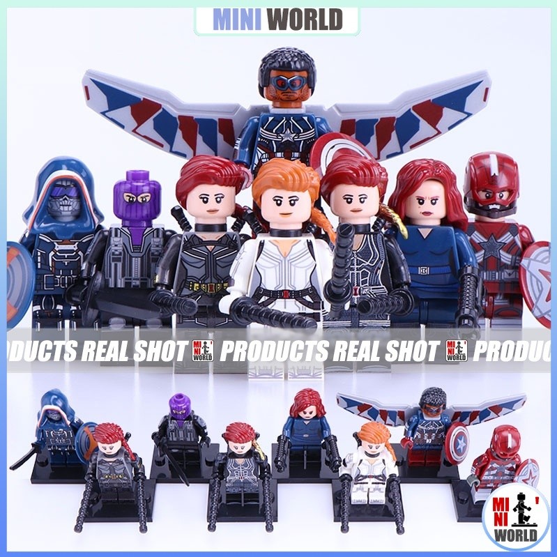 Marvel Toys Gift Minifigures Black Widow Natasha Romanoff Taskmaster Falcon Building Blocks Model