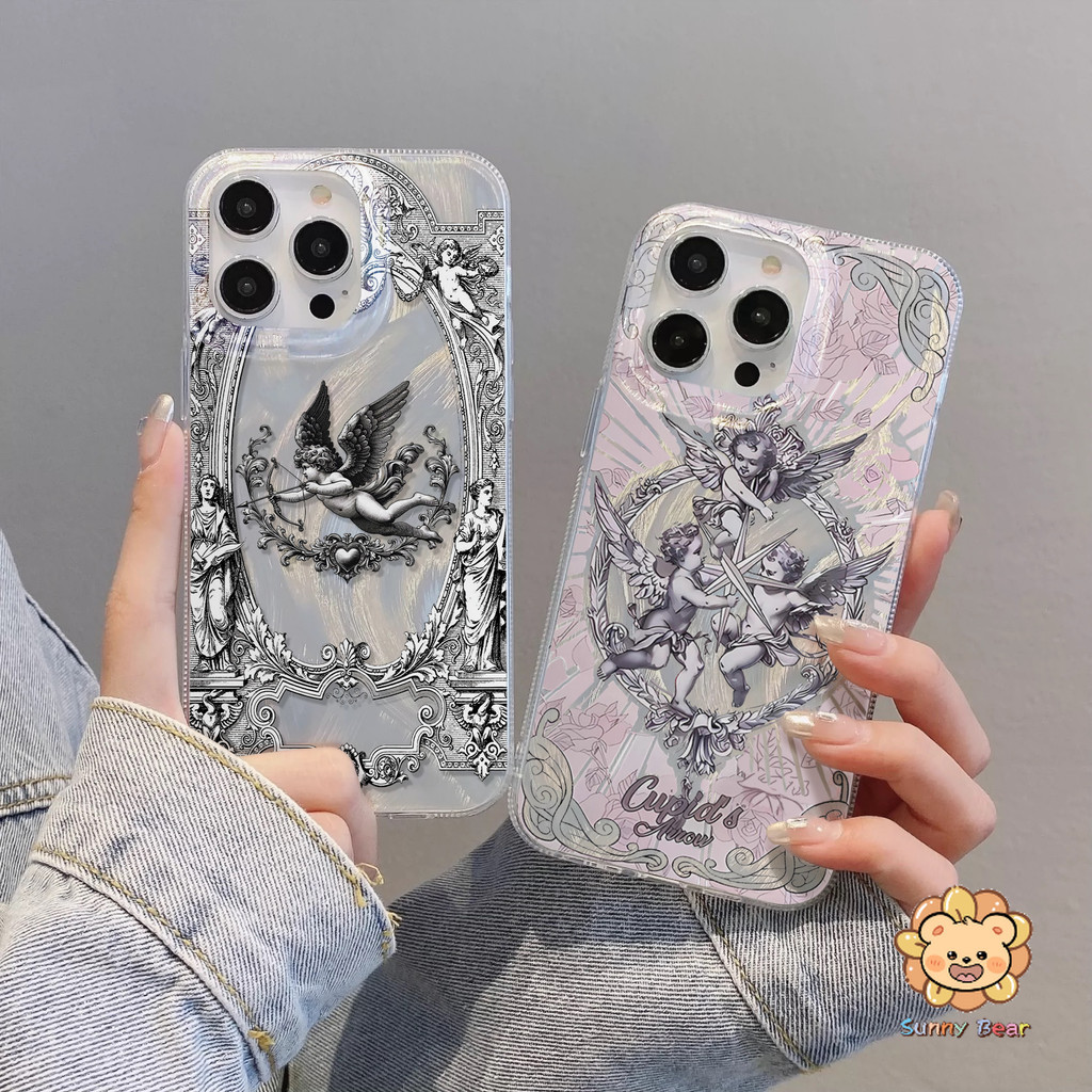 เคสโทรศัพท์iPhone 16 Pro Maxพระภาพศักดิ์สิทธิ์หรูหราเลเซอร์ไล่โทนสีเงินเคสโทรศัพท์เข้ากันได้สําหรับiphone 16 Pro MaxปลอกiPhone 15 14 13 12 11 Pro Max X XS XR 7 8 Plus