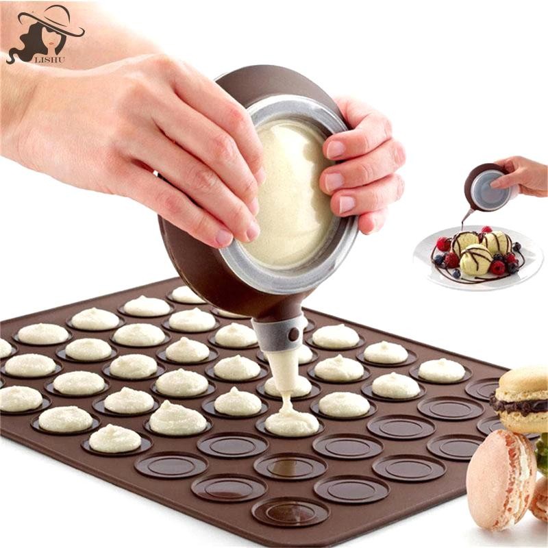 Lishu 30 Cavity เค้กขนมซิลิโคน Macaron Macaroon เตาอบเบเกอรี่ Mould แผ่น ไทย