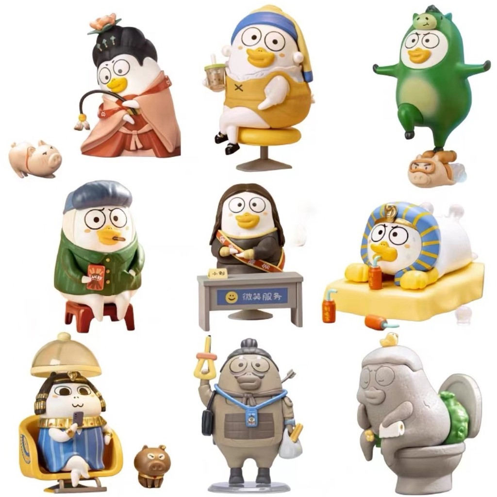 POPMART Little Liu Duck Irregular Museum Series Mystery Box Third Generation Worker Model ของขวัญเล่นอินเทรนด์