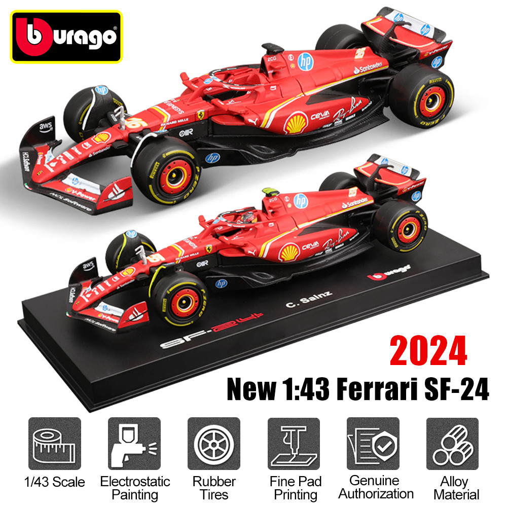 Bburago สินค้าใหม่ 2024 1:43 Ferrari SF-24 F1 #1 โลหะผสม Miniature Diecast Racing Diecast รุ่น Edition รถของเล่นเด็กของขวัญ