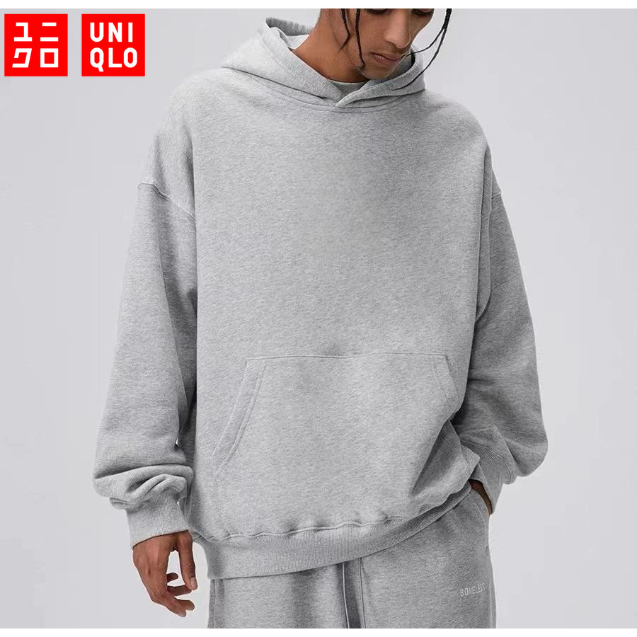 UNIQLO เสื้อฮู้ดสีพื้นคลาสสิก,เสื้อสเวตเตอร์แขนยาวทรงหลวมแฟชั่น ยูนิโคล่,เสื้อสวมหัวระบายอากาศ7สีเหมาะกับชุดลําลอง