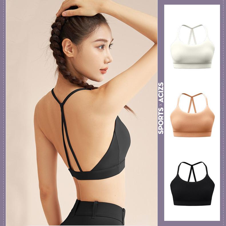 mvp sport บราผู้หญิง การออกแบบแผ่นรองหน้าอกแบบบูรณาการ sprot Bras เสื้อชั้นในกีฬา สายเดี่ยวไขว้หลัง