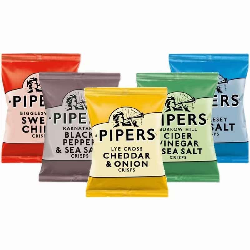 Uk นําเข้า Pipers Pipers Pipers ขลุ่ยมันฝรั่งทอด 40g Original ตัดมันฝรั่งทอดหลากหลายรสชาติเกลือทะเลช