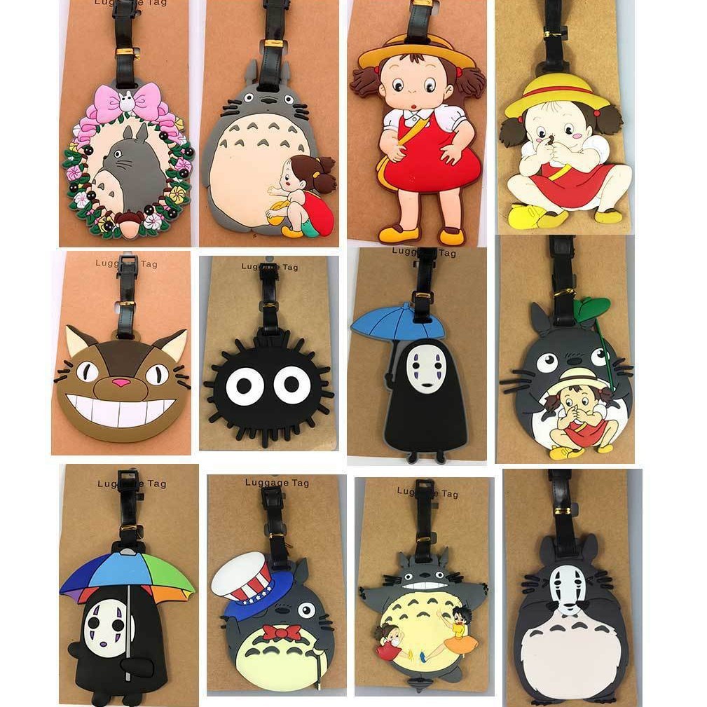 ป้ายกระเป๋าเดินทาง Totoro Hayao Miyazaki สําหรับผู้หญิง พร้อมที่ใส่บัตร ID แบบพกพา