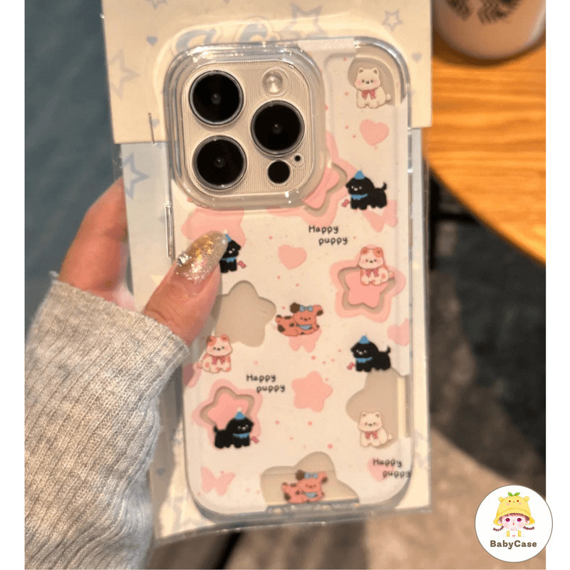 ลูกสุนัขน่ารักมีความสุข เคสiPhone 11 15 13 Pro Max 14 12 Pro Max 7Plus XR 8Plus XS X Max 7 15 14 8 Plus SE 2020