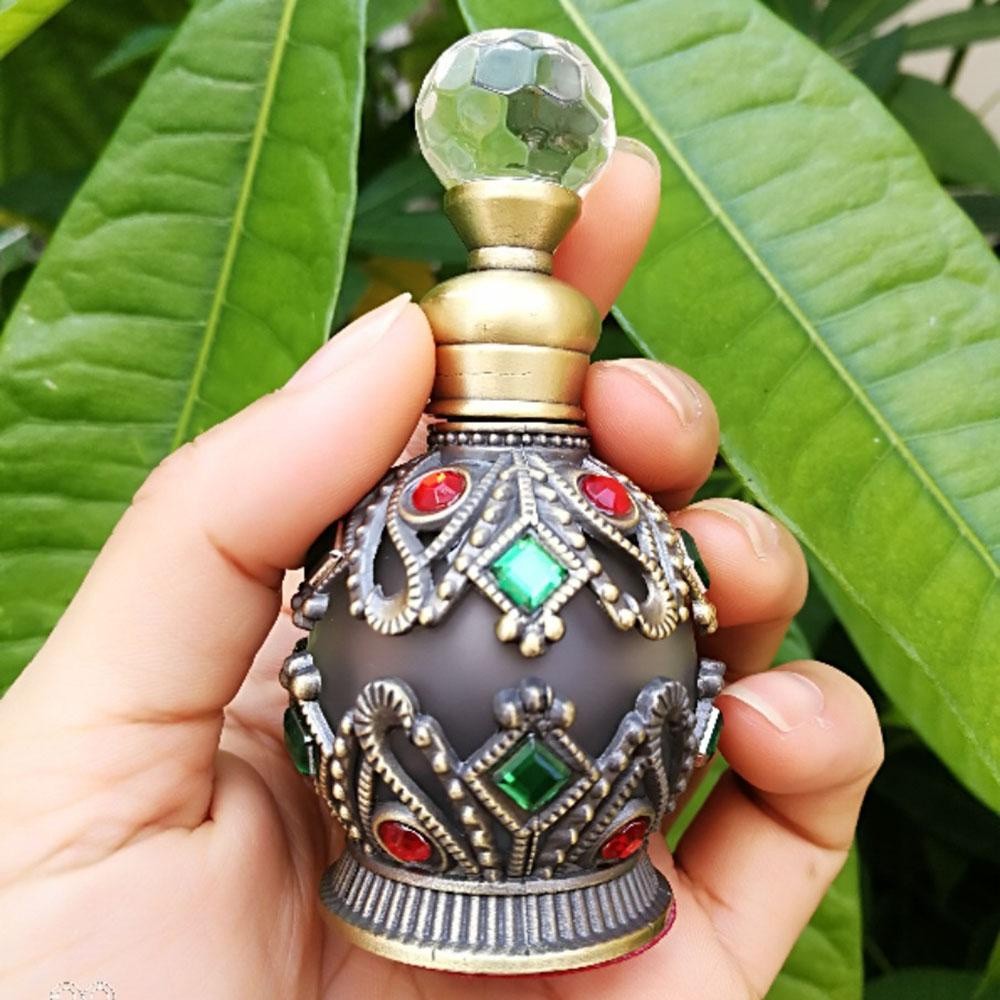 ขวดน้ำหอมวินเทจ สไตล์ตะวันออกกลาง 15ml ขวดแก้วพกพา ขวดเติมน้ําหอมสวยงาม พร้อมใช้งาน