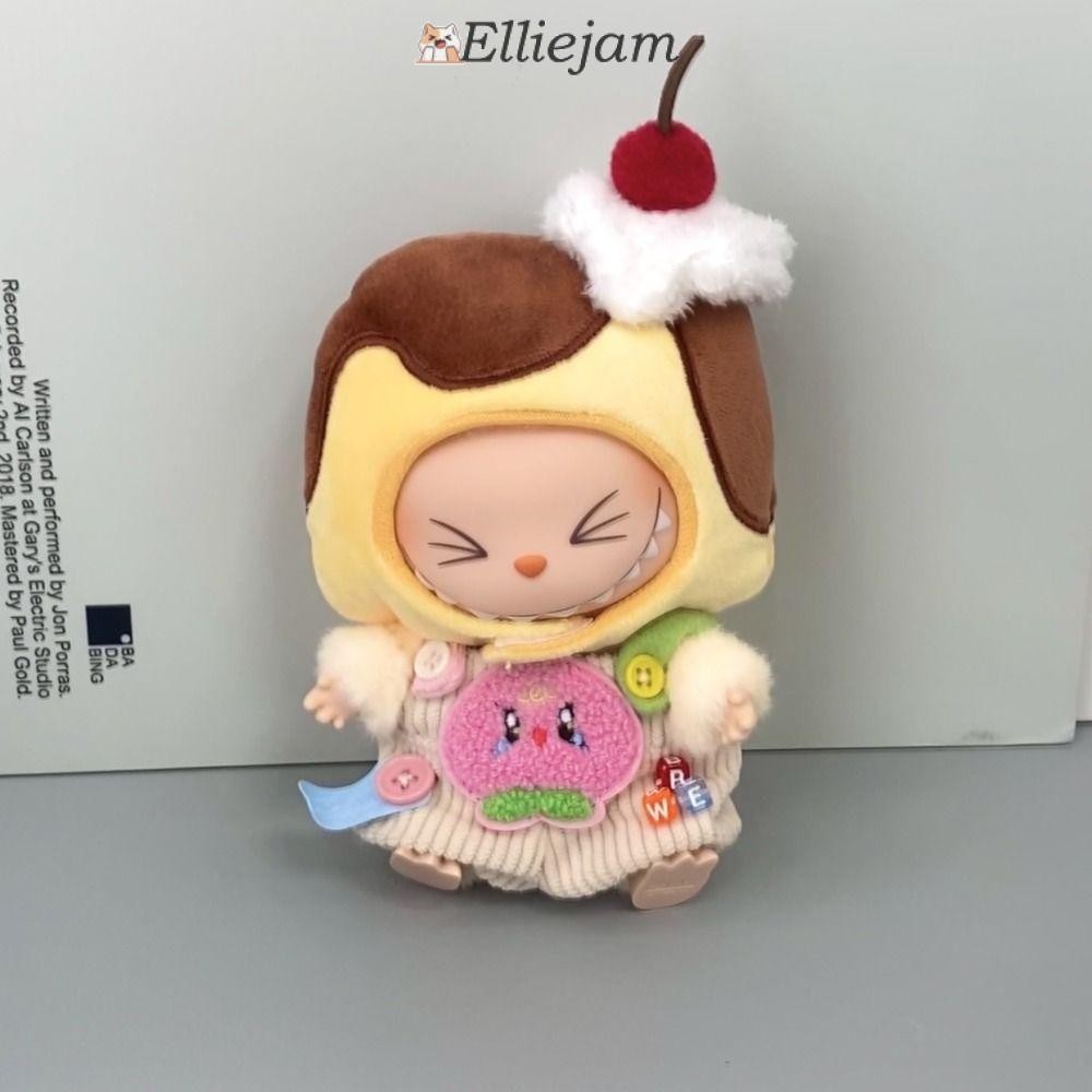 Elliejam Labubu ตุ๊กตาเสื้อผ้า,หลายสี Kawaii ตุ๊กตาอุปกรณ์เสริม,ทนทาน Handmade Hoodie อุปกรณ์เสริมสําหรับ 17 ซม. Labubu ตุ๊กตา