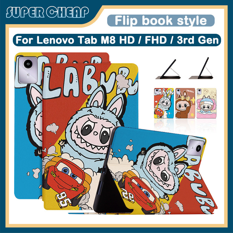 สําหรับlenovo Tab M8 M9 M11 K11 M10 Plus 3rd Gen P11 J606F P11 Pro M10 HD Gen X306Fการ์ตูนLabubu PUห