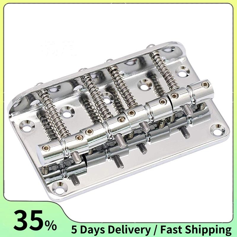 Hard Tail Fixed Bass Guitar Bridge เข้ากันได้กับ 4 String Jazz Bass หรือ Precision Bass สไตล์เบสกีตา