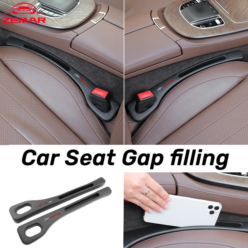 1/2pcs Toyota Car Seat Gap Filler Leak-Proof Strip Seat Side Gap Plug Universal อุปกรณ์เสริมจัดเก็บข้อมูลพร้อมช่องใส่การ์ดสําหรับ Toyota Agya Raize Calya Avanza Veloz Rush Kijang Innova Yaris