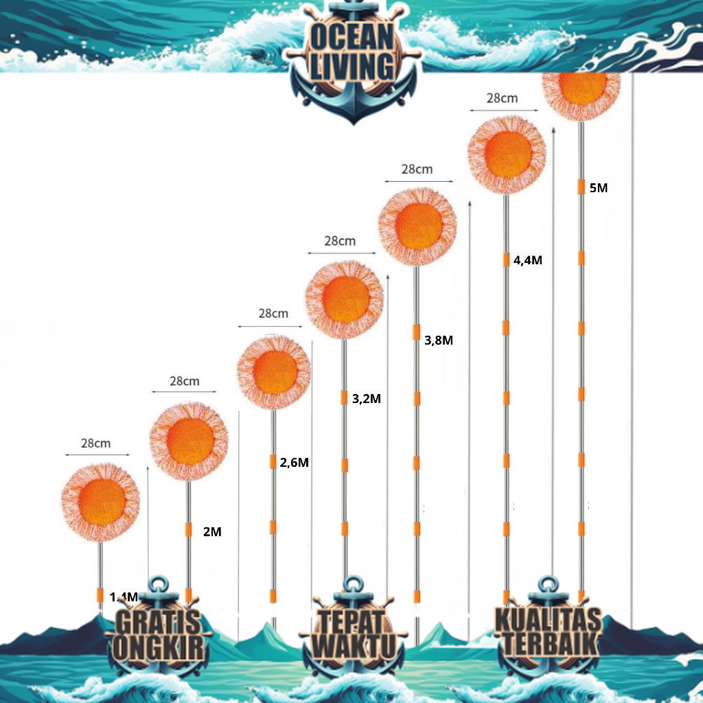 1 ชุดเพดานไม้กวาดเครื่องมือทําความสะอาดบ้านชั้นวางรองเท้า Wall Mop Multi-Function Mop 1.4M-5M - OCEA