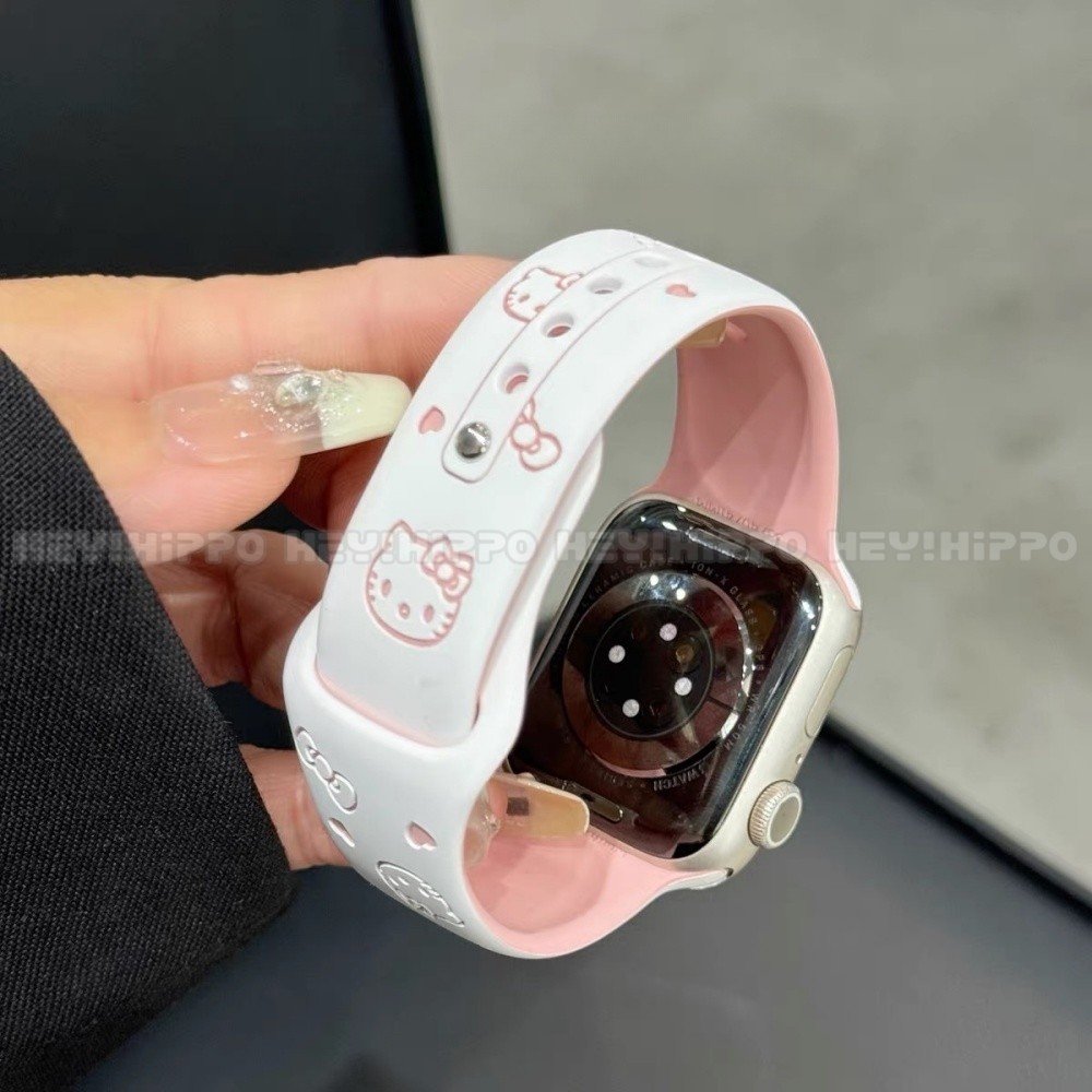 ซ่อนและค้นหา KT Cat Strap เหมาะสําหรับ 10/9/8/7/6/5/SE/4/3/2/1 สายซิลิโคนเหมาะสําหรับ IWatch49/46/45/44/42/41/40/38 มม. ราคา ถูกที่สุด ดีลบีเคเค แกลเลอรีภาพที่ 2