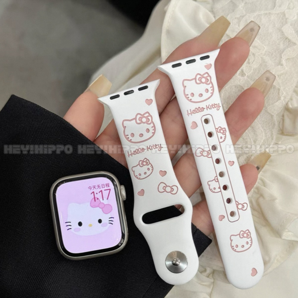ซ่อนและค้นหา KT Cat Strap เหมาะสําหรับ 10/9/8/7/6/5/SE/4/3/2/1 สายซิลิโคนเหมาะสําหรับ IWatch49/46/45/44/42/41/40/38 มม. ราคา ถูกที่สุด ดีลบีเคเค แกลเลอรีภาพที่ 7