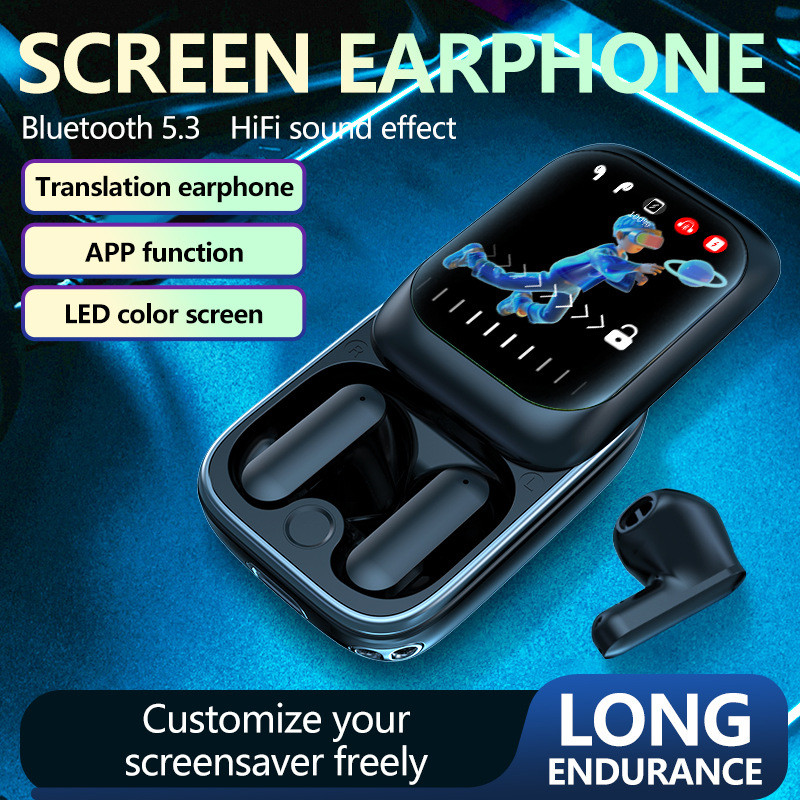 หูฟังหน้าจอสัมผัส หูฟังอัจฉริยะ หูฟังไร้สาย Slider หูฟังไร้สาย Touchscreen Full Color Ear Buds in-Ea