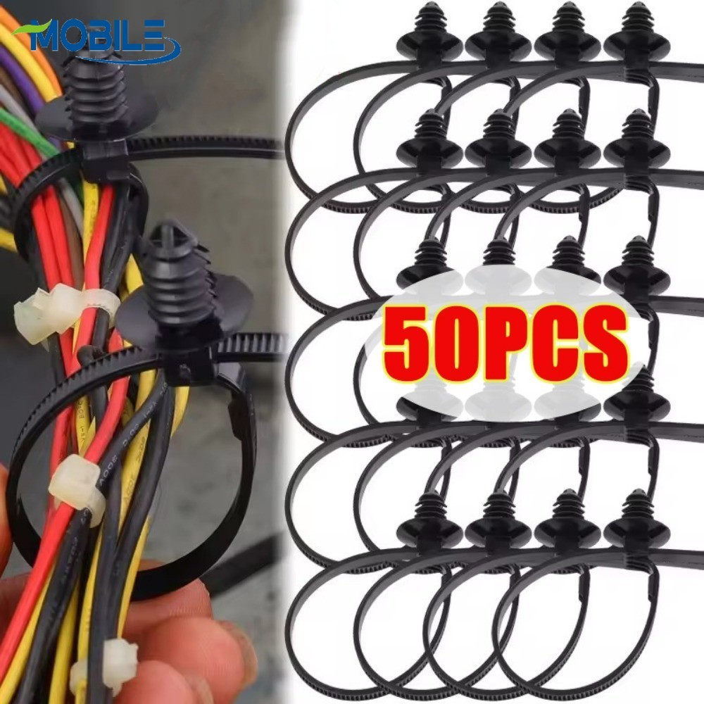 [AUTO&3C]10-50PCS เคเบิ้ลไทร์ฉุกเฉินในรถยนต์ | หัวเข็มขัดล็อคตัวเองสําหรับซ่อมรถยนต์, คลิปอัตโนมัติไนลอนพร้อมป้องกันรังสียูวี - ชุดริมถนน จําเป็น