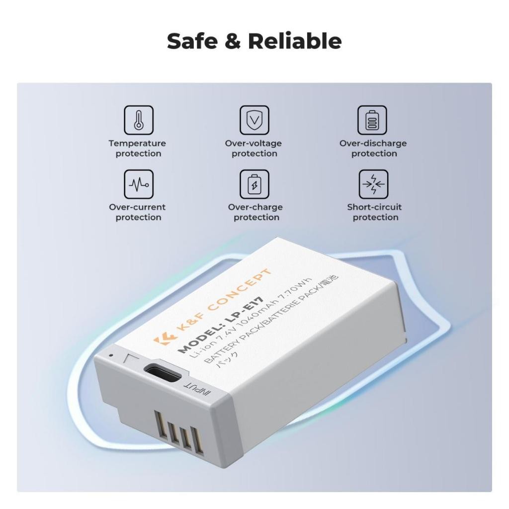 K&F LP-E17 Battery with Type C Fast Charging LPE17 1040mAh แบตเตอรี่รุ่นชาร์จในตัว (ประกันศูนย์) - รูปที่ 3