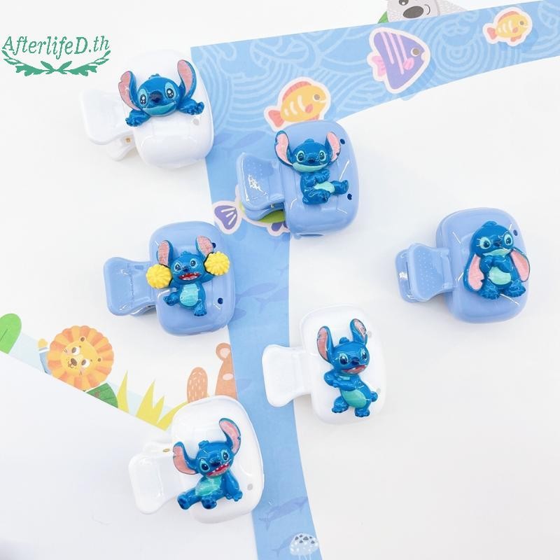 AF การ์ตูน Stitch หัวแปรงสีฟันฝาครอบแปรงสีฟันป้องกันหมวกแปรงแบบพกพาคลิปพลาสติกสําหรับในครัวเรือนน่ารักเครื่องมือเดินทาง A