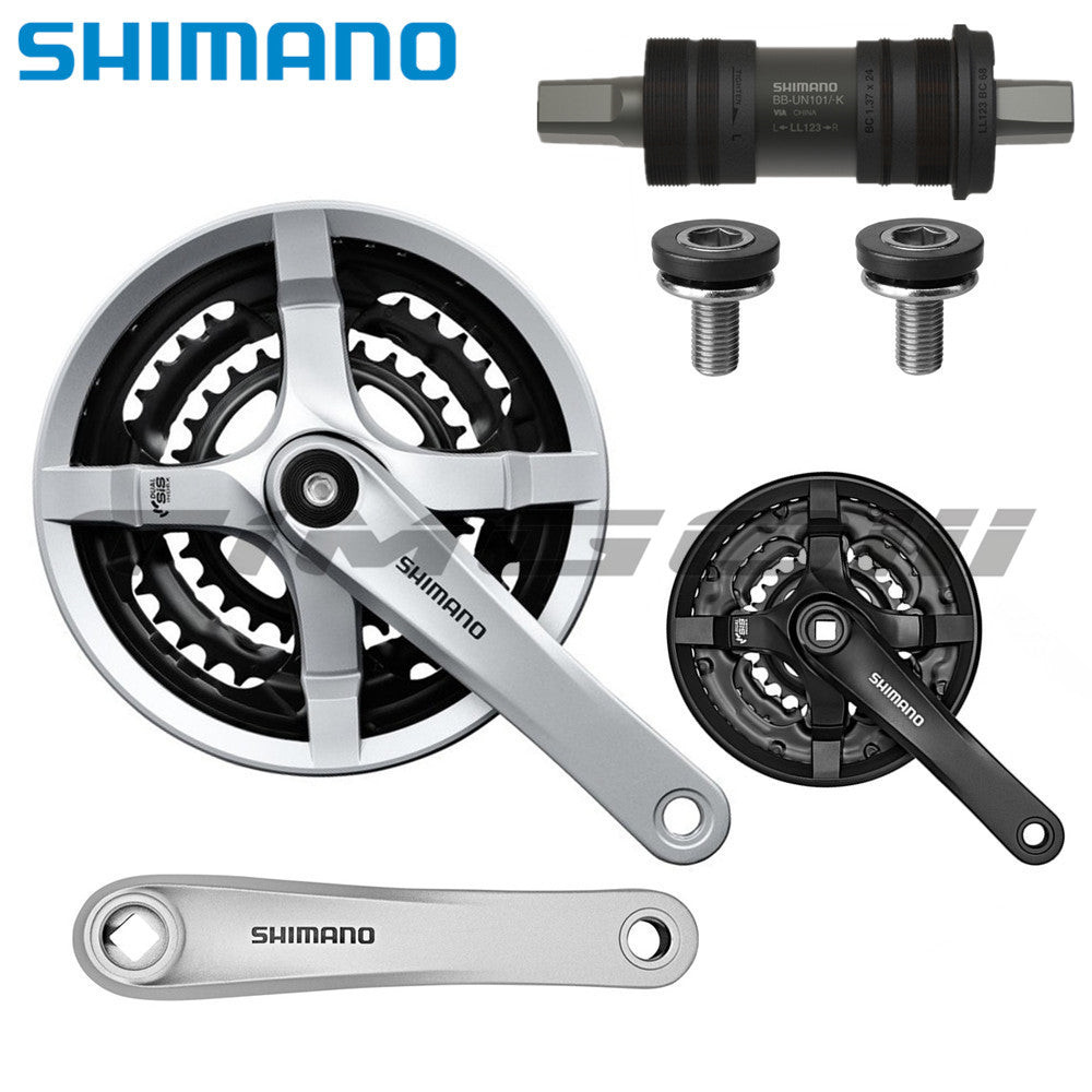 ชุดเกียร์ Shimano Tourney FC-TY501 สำหรับจักรยาน MTB ความเร็ว 3x6/7/8 ขนาด 48-38-28T/42-34-24T สีเงิ