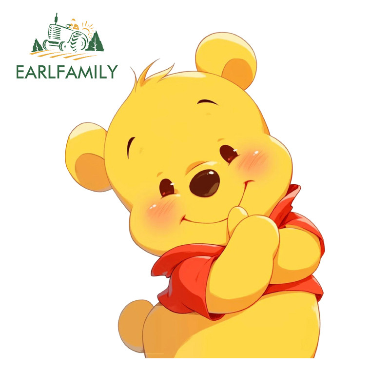 EARLFAMILY Winnie the Pooh การ์ตูน Chibi สติกเกอร์รถรถจักรยานยนต์สเก็ตบอร์ดกระเป๋าเดินทางรถบรรทุกกันน้ําไวนิล Decal Occlusion Scratch รถสินค้า