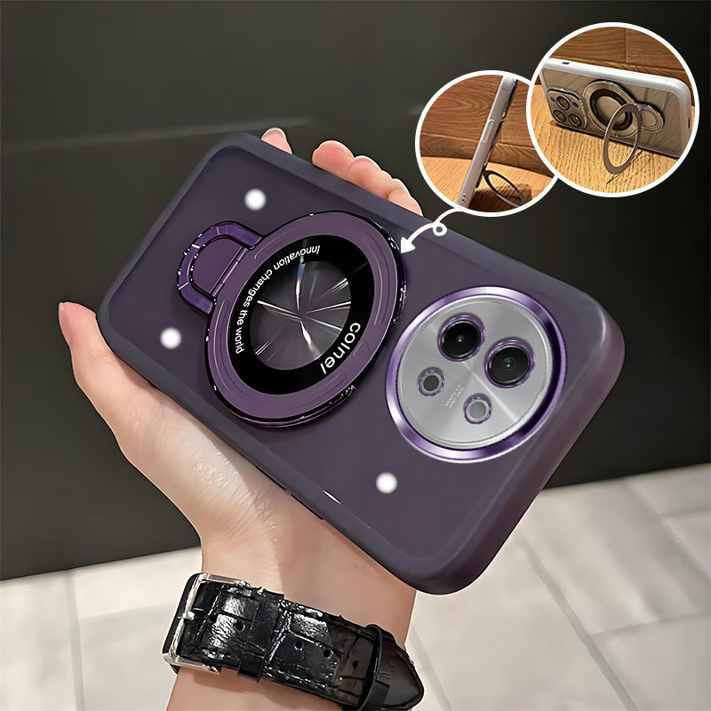 สําหรับ POCO F6 Pro F7 ultra 5G เคสโทรศัพท์กันกระแทก U Shield Bracket Magnetic Hard Case กรณีโปร่งแส