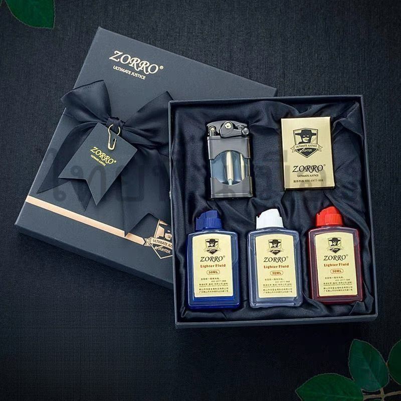 [Lighter](ราคาต่ำสุด)หรูหราใหม่ Zorro น้ำมันก๊าดเบาถังน้ำมันใสสร้างสรรค์แขนโยกล้อเจียรแบบเก่ามีเอกลักษณ์พกพา