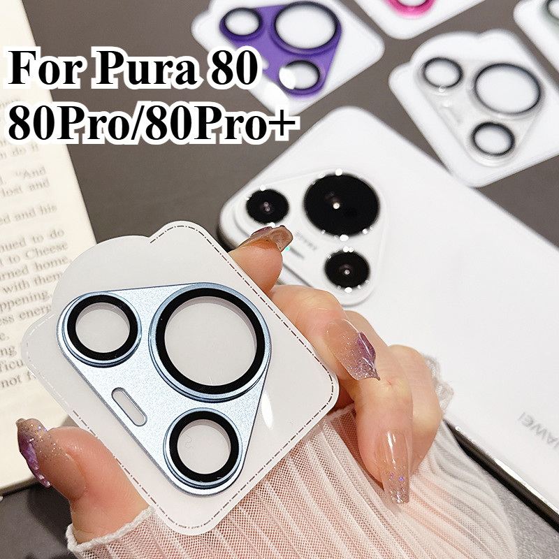 เกราะโลหะกล้องเลนส์ป้องกันกระจกสําหรับHuawei Pura 80 Pro + เลนส์กล้องป้องกันหน้าจอสําหรับHuawei Pura 80 Proกลับเลนส์ป้องกันฟิล์มคลุมทั้งหมด