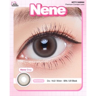 คอนแทคเลนส์(มินิ)🔥Nene🔥(Kitty Kawaii) สี : Brown / Gray รายเดือน มีค่าสายตา