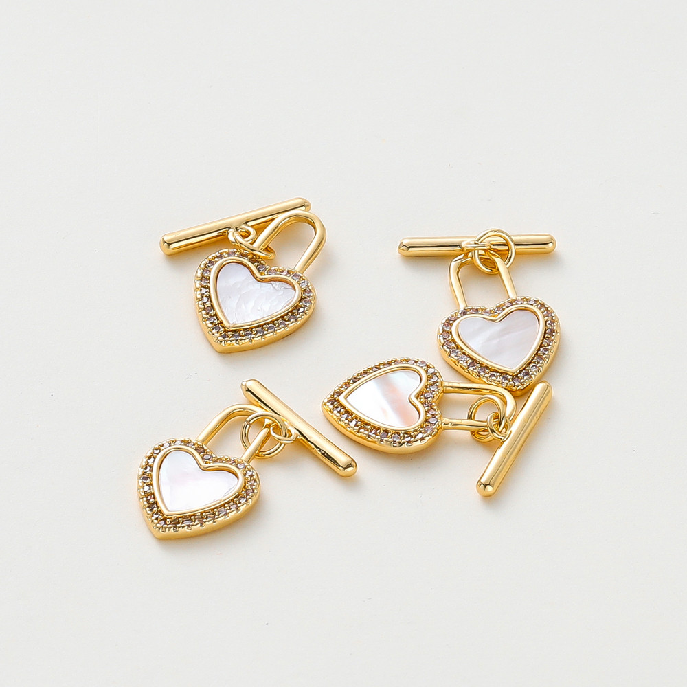 2-4ชิ้น ตะขอ OT ชุบทอง 18K ลายหัวใจ กลม ดอกไม้ ไม่ลอกไม่ดำ สำหรับทำสร้อยคอ สร้อยข้อมือ DIY อุปกรณ์เค