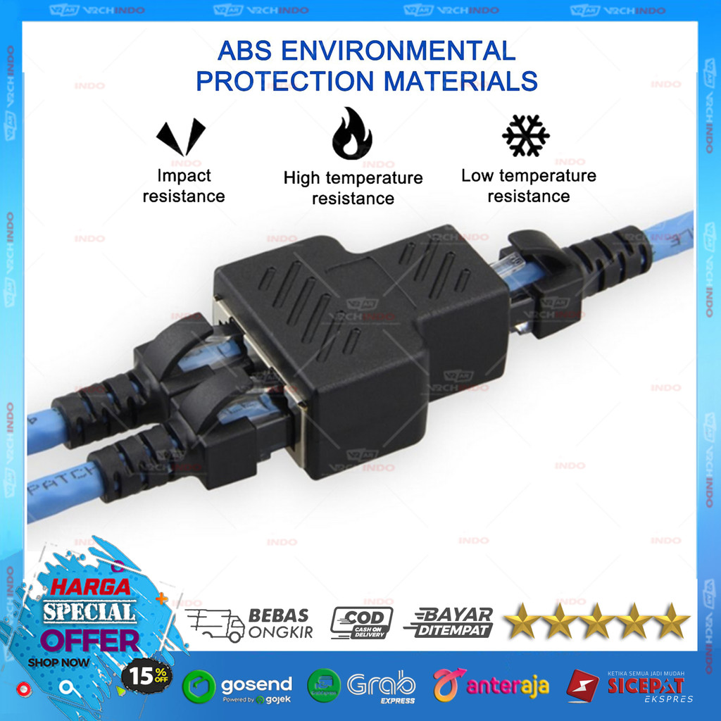 2/1 LAN Internet Connector Barrel RJ45 Splitter Lan Cable Connection !!